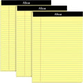 Alitte Yellow Legal Notepads 8.5 x 11, Pack of 3 - Perforated Wide Ruled Writing Pad - Premium Thick Paper, No Ink Bleeding - Blank Legal Pads For Home, Office, School, Business - 50 Sheets Per