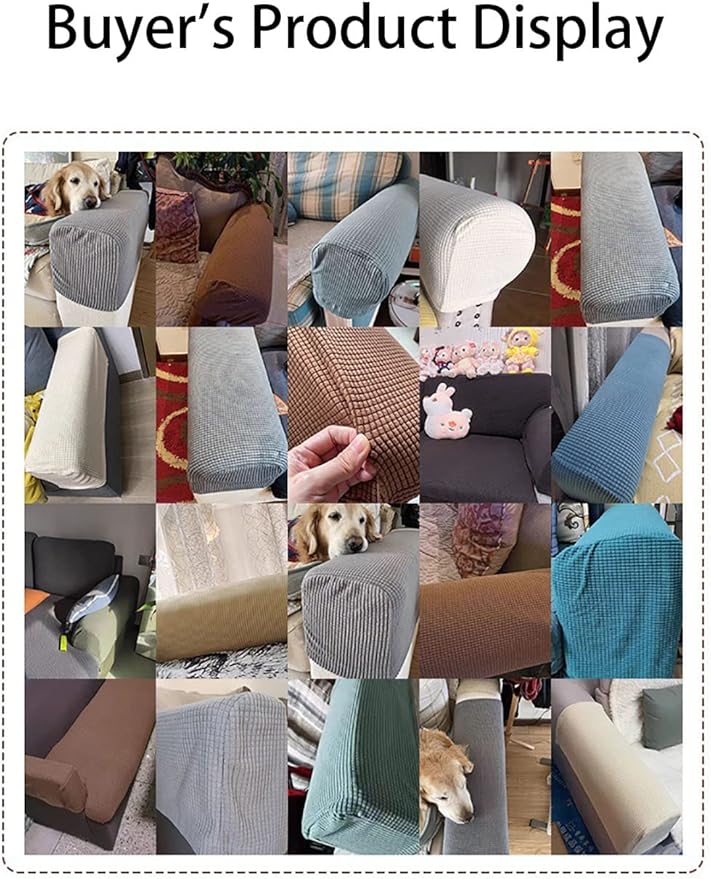 Chaexii Premium Polyester Sofa Arm Cover, Scratch Resistant Protector Covers, Washable, Elastic Armrest Covers for Square/Curved/Sloping Couch Armrests, 2Pcs (Mint Green)