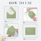 A7 Sage Green Envelopes 100 Pack, Goefun 5x7 V Flap Printable Envelopes for Invitation, Gift Cards, Birthday, Graduation, 5.25 x 7.25 in, 120GSM