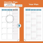 IN-LUXPRO Planner 2026 Daily Weekly and Monthly,6.5"x3.75",12 Months Spiral Bound Calendar Agenda with Self-adhesive Pen Holder,2026 Appointment Book with Vegan Leather Soft Cover,Orange