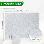 PATIKIL Desk Divider, 4 Set 24 x 16 Inch Acoustic Freestanding Desk Divider Desk Privacy Panel with 16 Pcs Support Feet for Library Office Workstation,Light Grey