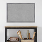 Amanti Art Grey Framed Magnetic Board 26x38 Large Vision Board for use with Magnets, 100% Metal Sheet to Display Items as Office Decor or for Home Organization in mudroom, Kitchen or Kids Room