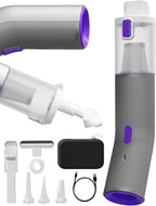 Vogano Cordless Car Vacuum, 4 in 1 Portable Mini Handheld Vacuum Cleaner with 15000pa Suction Power, 2 Suction Modes & Multi-Nozzles for Car Home Office Pet, Silver