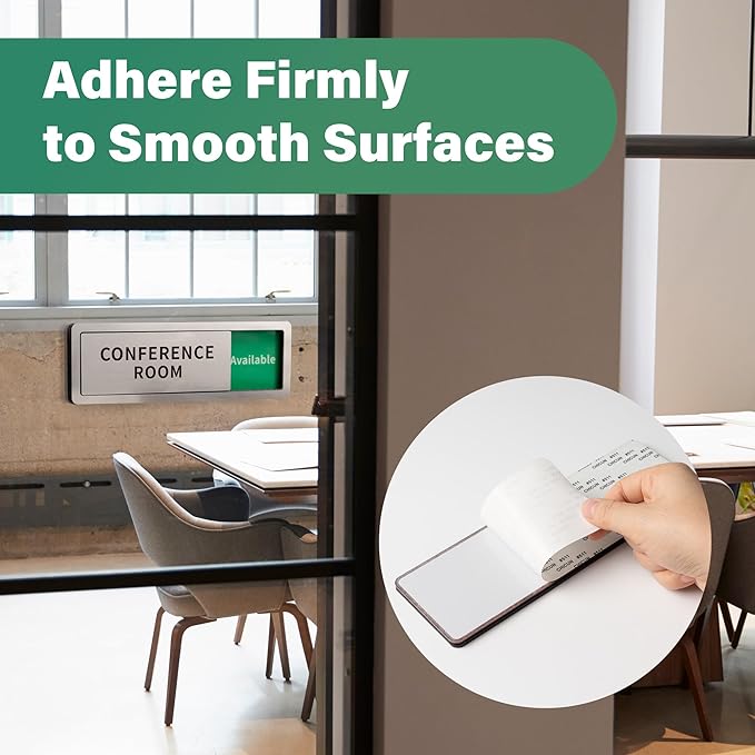 2 Pack Bathroom Door Signs, Restroom Signs for Business, Vacant Occupied Bathroom Sign, In Use/Available Slider Sign for Home Office Or Public Restroom Door, Brushed Silver 8" x 2.6"
