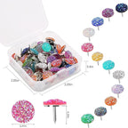 50Pcs Push Pins, Shiny Diamond Glitter Rhinestone Decorative Thumb Tacks for Photo Wall, Cork Board, Bulletin Board & Desk Accessories (Silver)