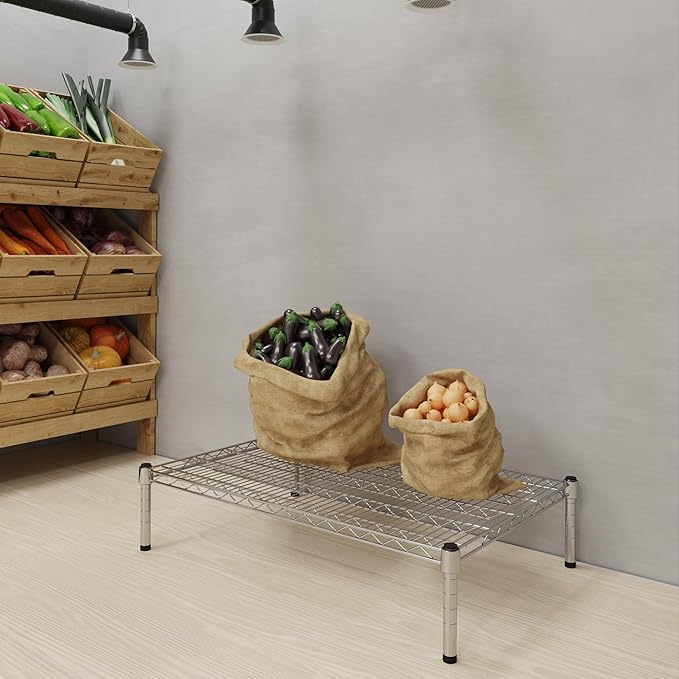Regal Altair 24''W x 36''L x 8''H Chrome Plated Wire Dunnage Rack | Off The Floor Storage