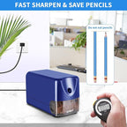 AFMAT Heavy Duty Electric Pencil Sharpener for 6-11mm Colored Pencils, Classroom Pencil Sharpeners for Large Pencils, Auto Stop Pencil Sharpener Plug in, Fast Sharpen in 3s, Sharp Point, PSX3
