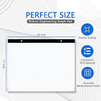 Large Engineering Graph Paper Pad - 50 Sheets/100 Pages, 22" x 17" Quadrille Grid Paper for Drafting, Engineering, Blueprint Drawing, Architect Designers, 4"x4" Blue Grid Paper, Giant Drafting Pad