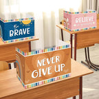 Affrolling 36 Pcs Inspirational Privacy Folders Bulk for Students Cardboard Privacy Boards Desk Divider Panel Waterproof Testing Divider for Classroom Back to School Study Supplies (Boho)
