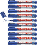 edding 360 whiteboardmarker - blauw - 10 whiteboardstiften - ronde punt 1,5 - 3 mm - boardmarker uitwisbaar - voor whiteboard, flipchart, magneetbord, prikbord, memobord - sketchnotes - navulbaar