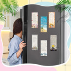 Eaasty 12 Pcs Seasonal Holiday Magnetic Notepads for Refrigerator Picture Monthly Magnetic Grocery List 9 x 3.5 Magnet Memo Pads 30 Sheets Per Pad Shopping to Do List for January to December