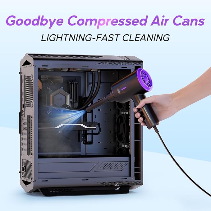 Goweto Electric Air Duster - Air Blower - Multi-Use Compressed Air Duster for Keyboard- Computer and PC - 5.74 oz Powerful Motor