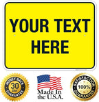 Personalized Custom Yellow Background Customize for Office, Business, Workplace, Home, Airbnb, Delivery Sign, 18x24 Inches, Rust Free .063 Aluminum, Fade Resistant, Made in USA by Sigo Signs