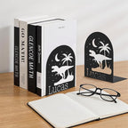 Personalized Name Book Ends Metal, Heavy Duty Bookends for Shelves Decorative, Dinosaur Non-Slip Book Stopper, Home Office Desk Modern Bookshelf Decor, Customized Gifts Color07