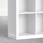 SIMPLIHOME Artisan Bookcase - 43 inch Tall 9-Cube Solid Wood Cube Organizer in Chantilly White, Transitional Storage Bookcase for Living Room, Study Room or Office with Fixed Shelves and Tapered Legs