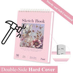 Cute Sketchbook Pink, 9"x12" Sketch Book for Teen Girls, 100 Sheets Girl Sketchbook 73lb/120gsm Drawing Paper for Kids, Art Supplies for Teens 14-16 Girls.