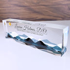 Personalized Acrylic Desk Plaque, Customizable Acrylic Name Plate Block, Executive Desk Name Sign, Social Worker Name Sign