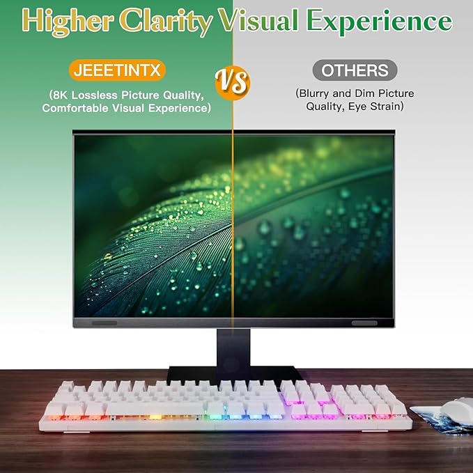 JEEETINTX Magnetic 32 inch Computer Privacy Screen Filter for 16:9 Widescreen Monitor Desktop PC, 32in Hanging Removable Anti Glare Blue Light Eye Protection Shield, Anti Spy Screen Protector Panel