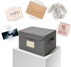 Vienrose Greeting Card Organizer Storage Box with 20 Removable Dividers, 84 Self-stick Labels, Perfect for Photos, Envelopes, Scrapbooking, Paper, Stickers Holder 1 Pack Grey