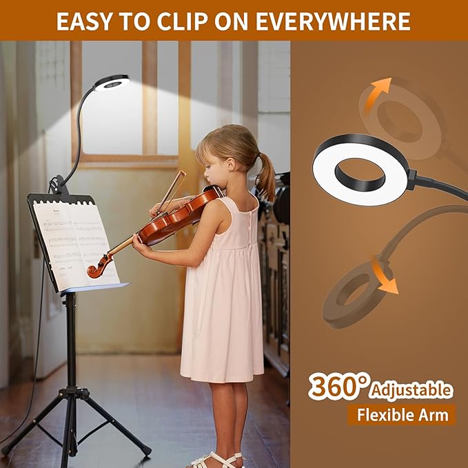 iZELL Desk Lamp, [3 Color Modes & 10 Brightness] LED Reading Light with Clamp, Silicone Flexible Arm Book Light for Kids Reading Book in Bed at Night Clip on Table, Headboard, Dorm - 15.8‘’ Black