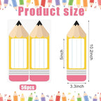 56 Pcs Name Tags for Desk Pencils Classroom Names Label Sticker Back to School Locker Name Tag Plate Colorful Desk Names Tag for Bulletin Board Teacher First Day of School Student Party Decor