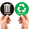 Recycle Sticker for Trash Bins - Perfect Recycling Stickers for Trash Can - 2 Pack - 5" by 5" Decal Logo - Ideal Label Sign for Home or Office Refuse Bin - Suitable for Indoor/Outdoor use