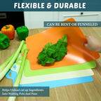 20 Pcs Flexible Cutting Board Mats Plastic Cutting Mats Non Slip Chopping Board Dishwasher Safe Anti Skid Extra Thick Cutting Mats with Food Shaped Hanging Holes for Kitchen Food about 14 x 9.4 inch