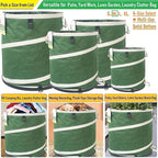 24-Gallon Collapsible Trash Can (19x21 in) Hard-Shell Bottom Leaf Bag,Yard Waste Bags,Garden Debris Bag,RV Camp Waste Bin,Pop-Up Trash Can,Recycling Bin,Laundry Hamper,Lawn Grass Clippings,Weed Barrel