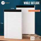 White Legal Note Pads 8.5X 11'', 24 Pack Legal Paper Note Pads, Micro Perforated Wide Ruled Lined Writing Pads 30 Sheets per Notepad Double-Side Printed Note Pad 8.5x11 for Home, Office, School