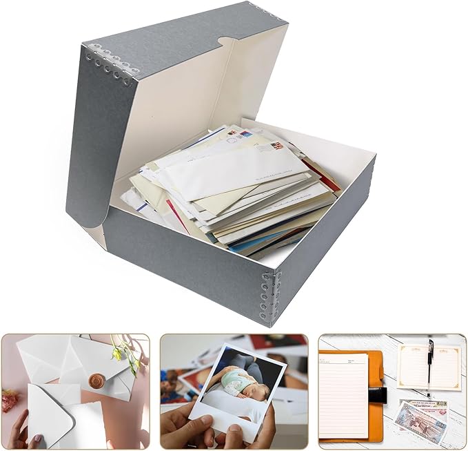 Lineco, 9x12 Clamshell Archival Folio Storage Box, 3" Deep, Acid-Free with Metal Edge Preservation Box. Preserves Picture Magazines Longevity, Organize Photos or Documents, Artwork, DIY, Pack of 2