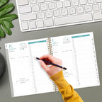 2026 Daily & Monthly Planner - One Page Per Day, Daily Planner from January 2026 - December 2026, Planner 2026 with 12 Monthly Tabs, 8.5" x 11", Rose Leaf