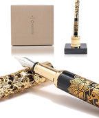 ARTEX Luxury Fountain Pen Set With Stand - Museum Art Collections - Crafting Timeless Beauty - the Best Gift & Office Desk Decor, German SCHMIDT Fine Nib, Inspirational Office Desk Decor
