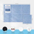 Large Cork Bulletin Board for Wall 36"x24", 6 Pack Felt Wall Tiles with 50 Pushpins, 30 Safe Removable Adhesive Tabs, Decorative Pin Board Tack Board for Office Home School, Light Blue