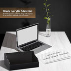 SHIQIKEJIPTY 5X8 Index Card Holder Acrylic Black Note Card Holder Index Card Stand Note Card Organizer Box Flash Card Organizer Postcard Display Rack Business Card Storage For School Library(No Card)