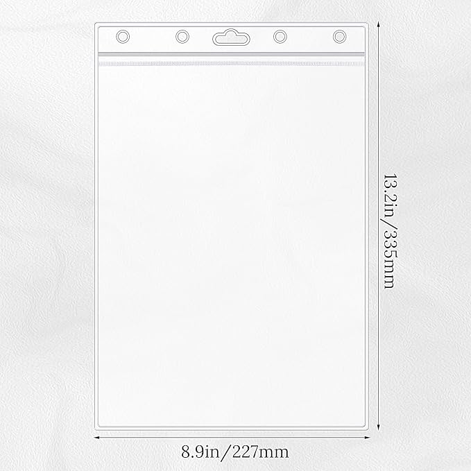 10 Pack Job Ticket Holders 8 1/2" x 11" Waterproof Zip Page Protectors Heavy Duty Dry Erase Document Storage Shop Ticket Holders