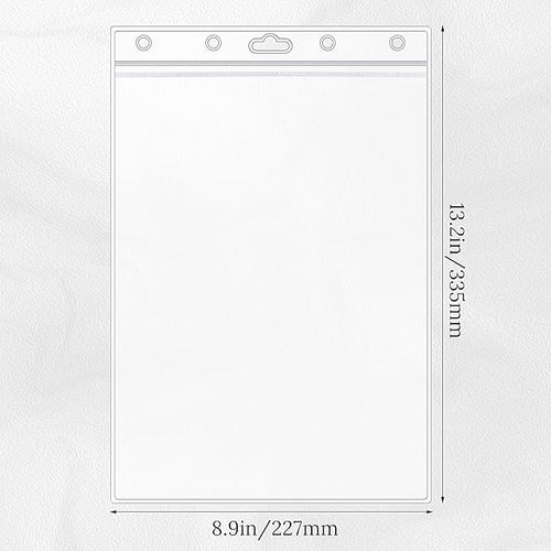 10 Pack Job Ticket Holders 8 1/2" x 11" Waterproof Zip Page Protectors Heavy Duty Dry Erase Document Storage Shop Ticket Holders