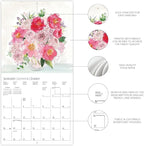 Graphique 2026 Painted Florals Wall Calendar | 12” x 12” | Thick Paper | Home & Office Organizer | Large Monthly Grid | 3 Languages & Marked Holidays | 4 Month Preview Page for 2027