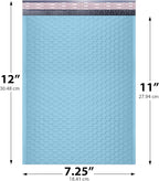 Light Blue Poly Bubble Mailers 7.25x12 inch #1 | Self Seal Padded Envelopes | Cushioned Bubble Mailer | Usable Size 7.25x11 | WaterProof | Lightweight mailing Shipping Bags | 100 Pack Bulk