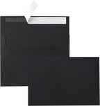 Silunkia 100 Packs Black Blank Cards and Envelopes 4.25 x 5.5 Heavyweight Single Panel Cardstock and A2 Envelopes Printable Self Seal for DIY Greeting Cards, Wedding Invitations, Graduations