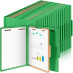 Skyygemm 60 Pcs Classification Folders Letter Size, 1 Divider Pressboard File Folder with Fasteners, Expanding File Organizer Bulk for School Teachers, Office Employee, Coworker, Staff (Green)