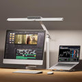 Honeywell LED Desk Lamp with Clamp - HJ1 Sunturalux Eye-Caring Clip on Lights for Home Office, 1200LM Clamp Lamp 4 Color Modes Stepless Dimming Task Desk Light for Working White