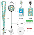 Giancomics Cute Corgi Lanyards for Id Badges, ID Badge Holder with Lanyard Badge Reel Retractable, Teacher Lanyard with ID Holder Keychain Clip Name Tag ID Card Holder for Women Gift