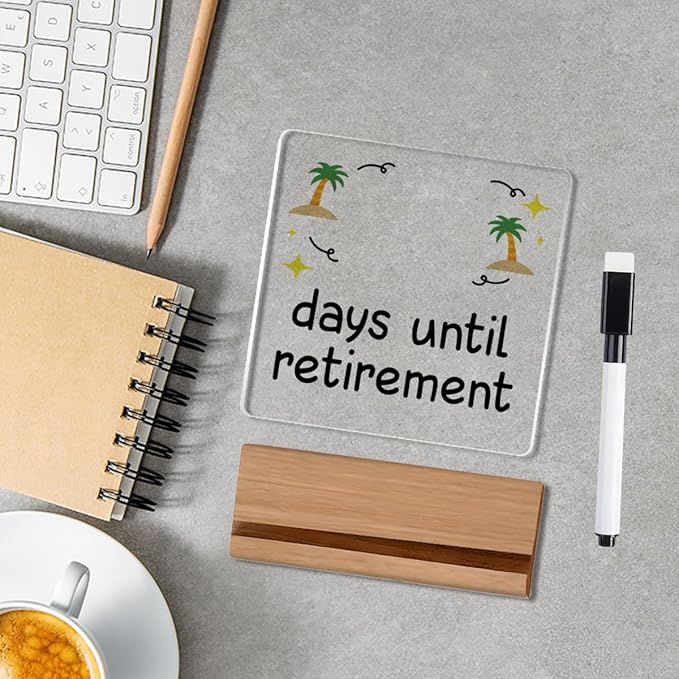 Retirement Countdown Calendar Funny Retirement Countdown Gifts for Coworker Manager Women Men Friend Employee Retire Office Desk Decor Acrylic Sign