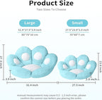 Ditucu Cat Paw Cushion Kawaii Chair Cushions 27.5 x 23.6 inch Cute Stuff Seat Pad Comfy Lazy Sofa Office Floor Pillow for Gaming Chairs Room Decor Blue