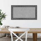 Amanti Art Grey Framed Magnetic Board 15x27 Small Vision Board for use with Magnets, 100% Metal Sheet to Display Items as Office Decor or for Home Organization in mudroom, Kitchen or Kids Room