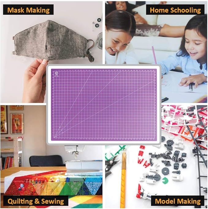 KC GLOBAL A1 (38"x26") Professional Grade Self-Healing Cutting Mat (Purple) - Odor-Free, Reversible, Eco-Friendly, Durable Bright Surface. Premium Desk Mat for Crafters, Quilters, and Hobbyist