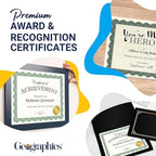 Geographics Recycled Blank Parchment Certificate Paper, 8.5 x 11, Optima Green with Gold Foil, Pack of 100 - Certificate Paper for Printing - Ideal for Printers