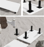 WEGASTU Dual Monitor Stand Riser 43.7 inch Large Extra Long Monitor Stand Riser Wide TV Stand Riser Monitor Stand for 2 Monitors Wood & Steel Leg Desktop Riser Desk Organization Home Office (White)