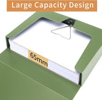 HUA JIE 2 Pack A4 Storage File Boxes Archives Case,65mm Spine,Box File Document Storage Box with Metal Clip for Office School -Green