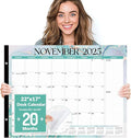 Forvencer 22" x 17" Large Desk Calendar 2026, 20 Months Calendar Runs from November 2025 to June 2027, 2026 Desk Calendar Monthly Planner with Plastic Cover for Home School Office, Blue